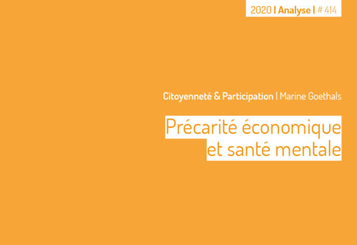 Cover publication Précarité économique et santé mentale